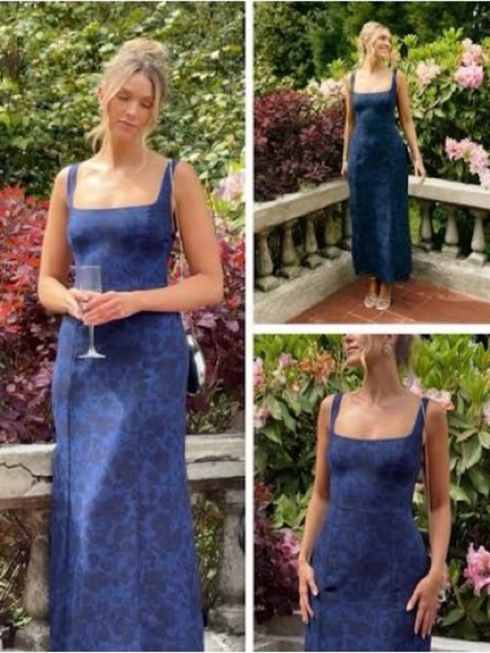 Park & Fifth Navy Blue Floral Maxi Dress